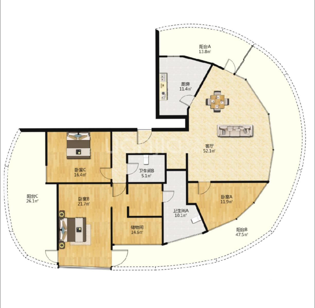 大家觉得这个户型怎么样？假如你自家有一套同面积、同地段的正常户型房子，你愿意跟它
