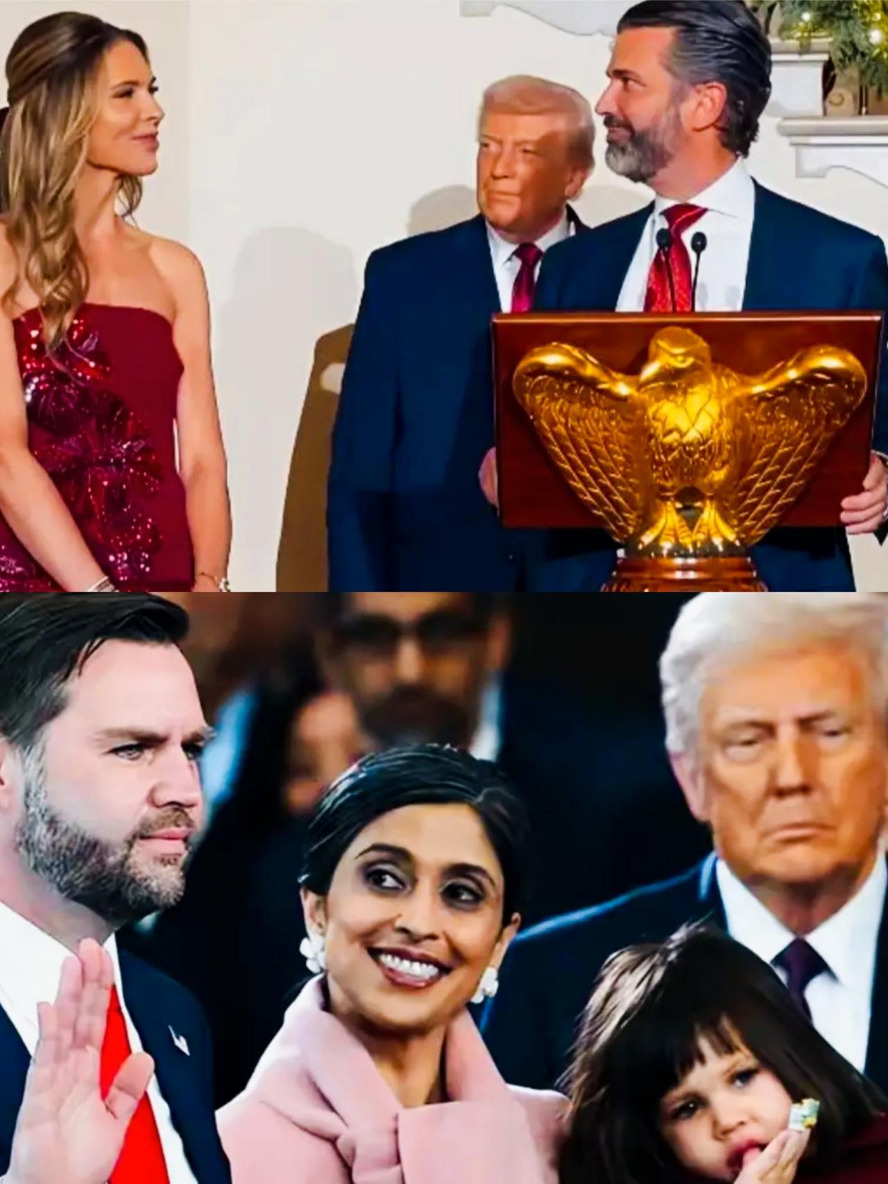 特朗普看向万斯和看向自己儿子的眼神差别很大啊！特朗普看向万斯时，眼神是不是有点