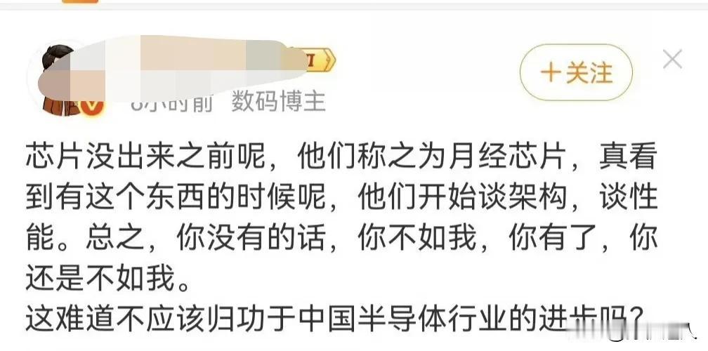 你自研芯片就是套壳ARM，我自研就是半导体行业的进步。