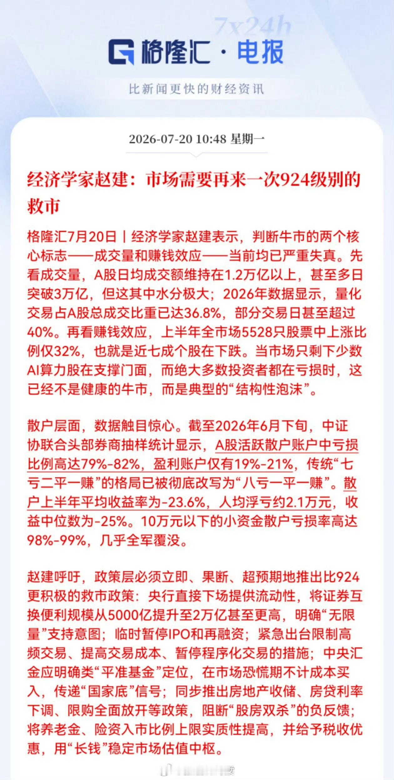 经济学家：市场需要再来一次924级别的救市。