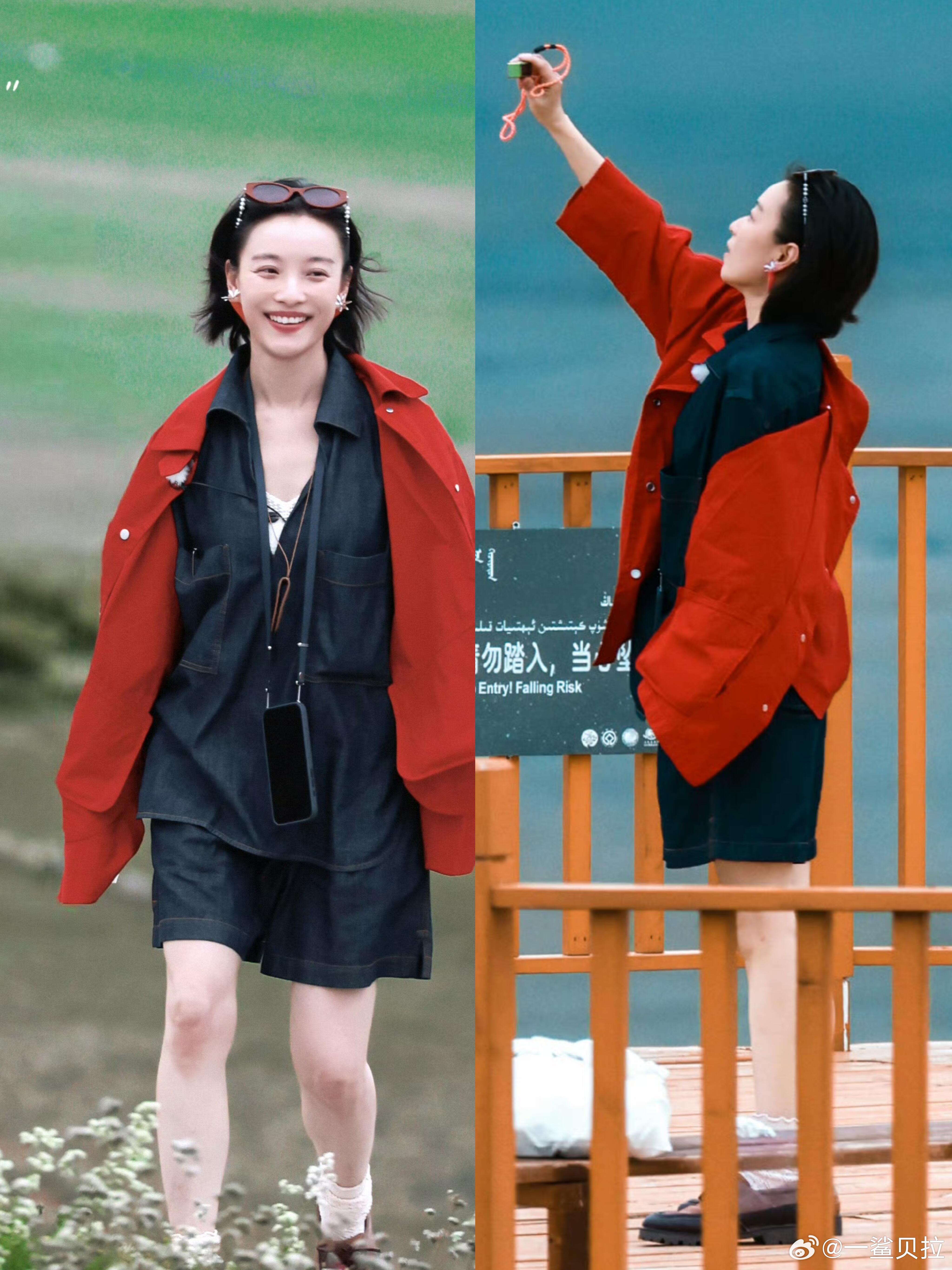 倪妮私服审美看了倪妮新疆行的新造型，终于知道什么叫松弛感户外风了，简简单单就赢
