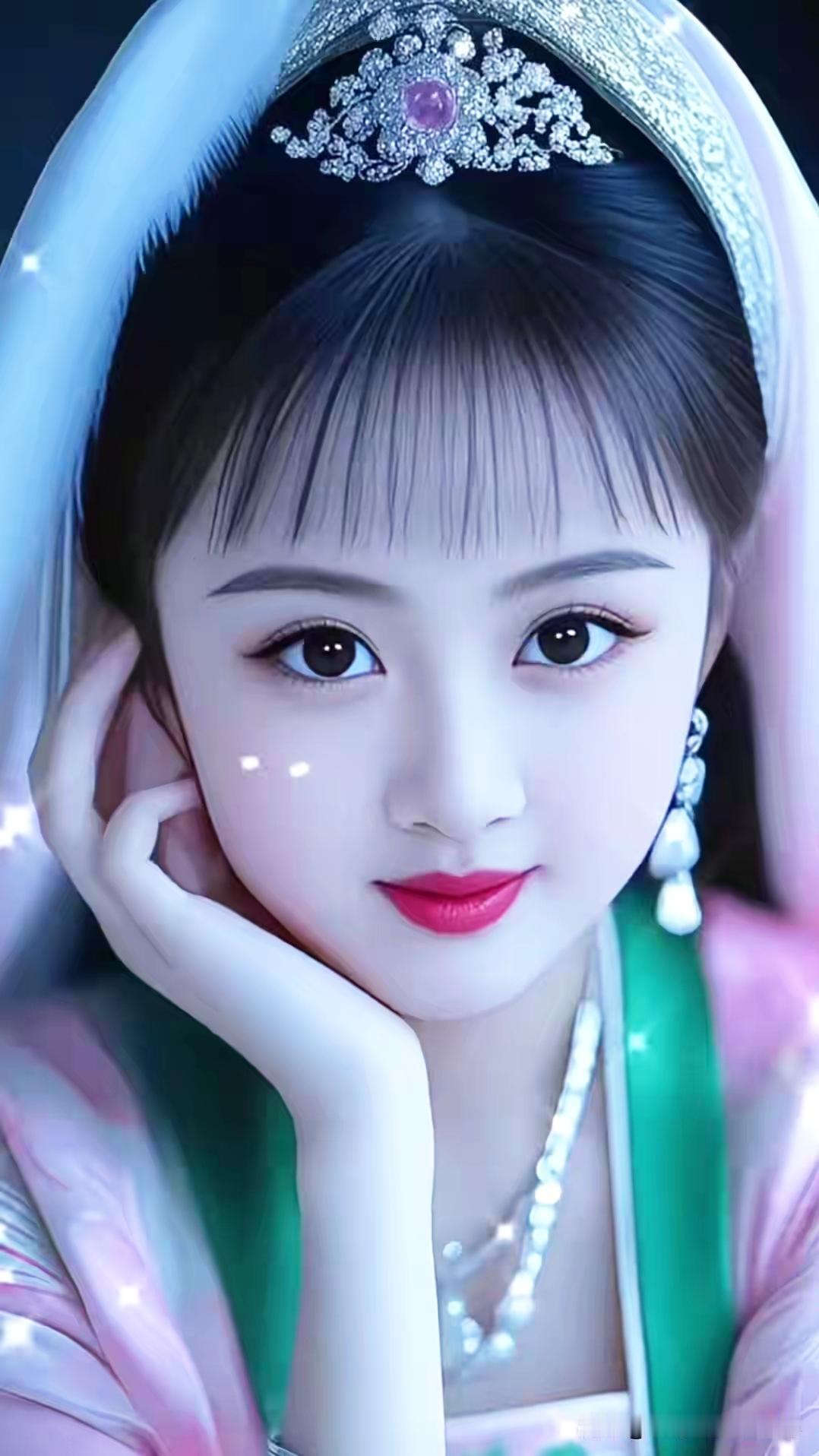 梦幻古风少女，粉嫩妆容，优雅头饰，古典韵味十足！