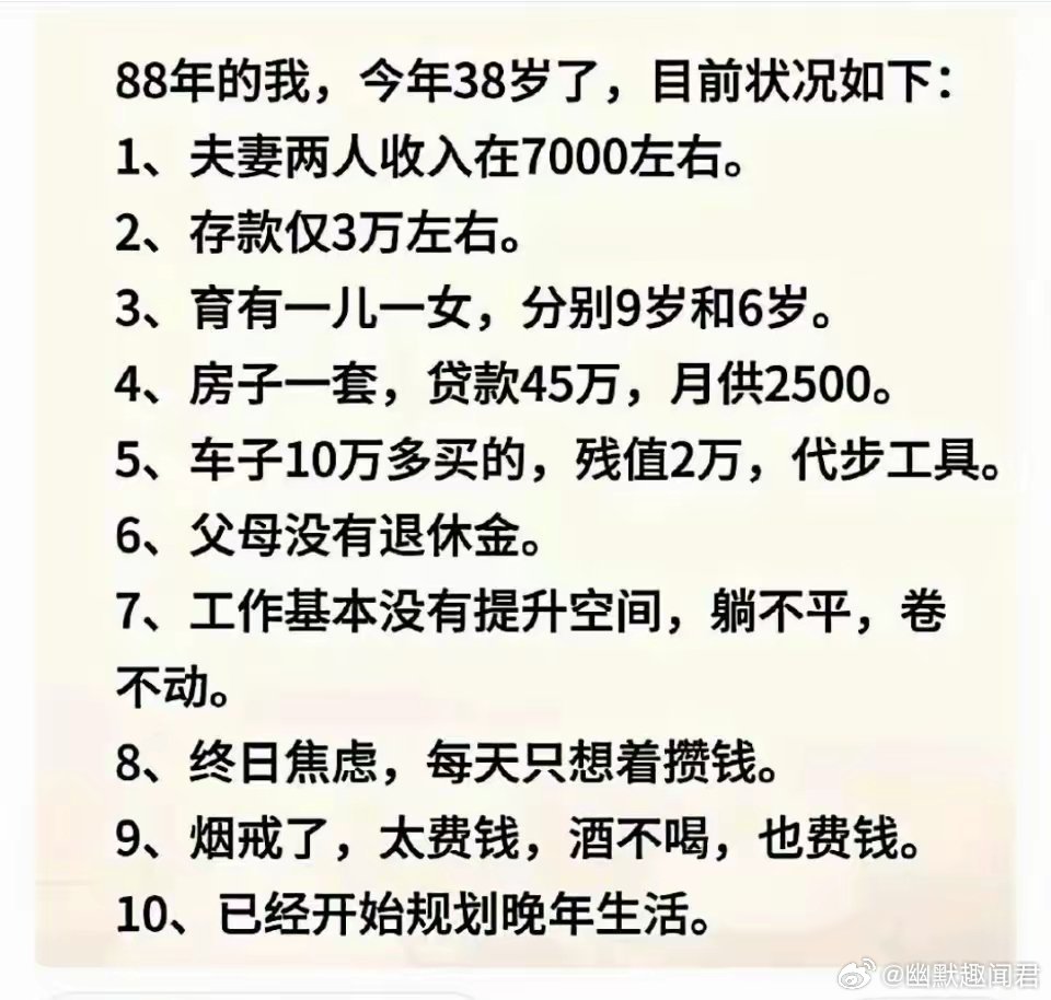 人到中年说说你的现况吧​​​