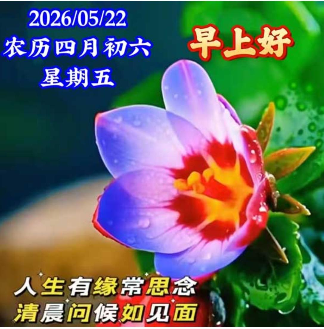人生有缘才思念，清晨问候如见面；言语不多友情在，一句早安胜千言；事事如意