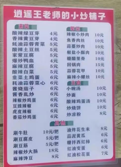 洛阳的物价这么低么？这家店还是开在商业广场的。素菜4-6元，荤菜基本都是10