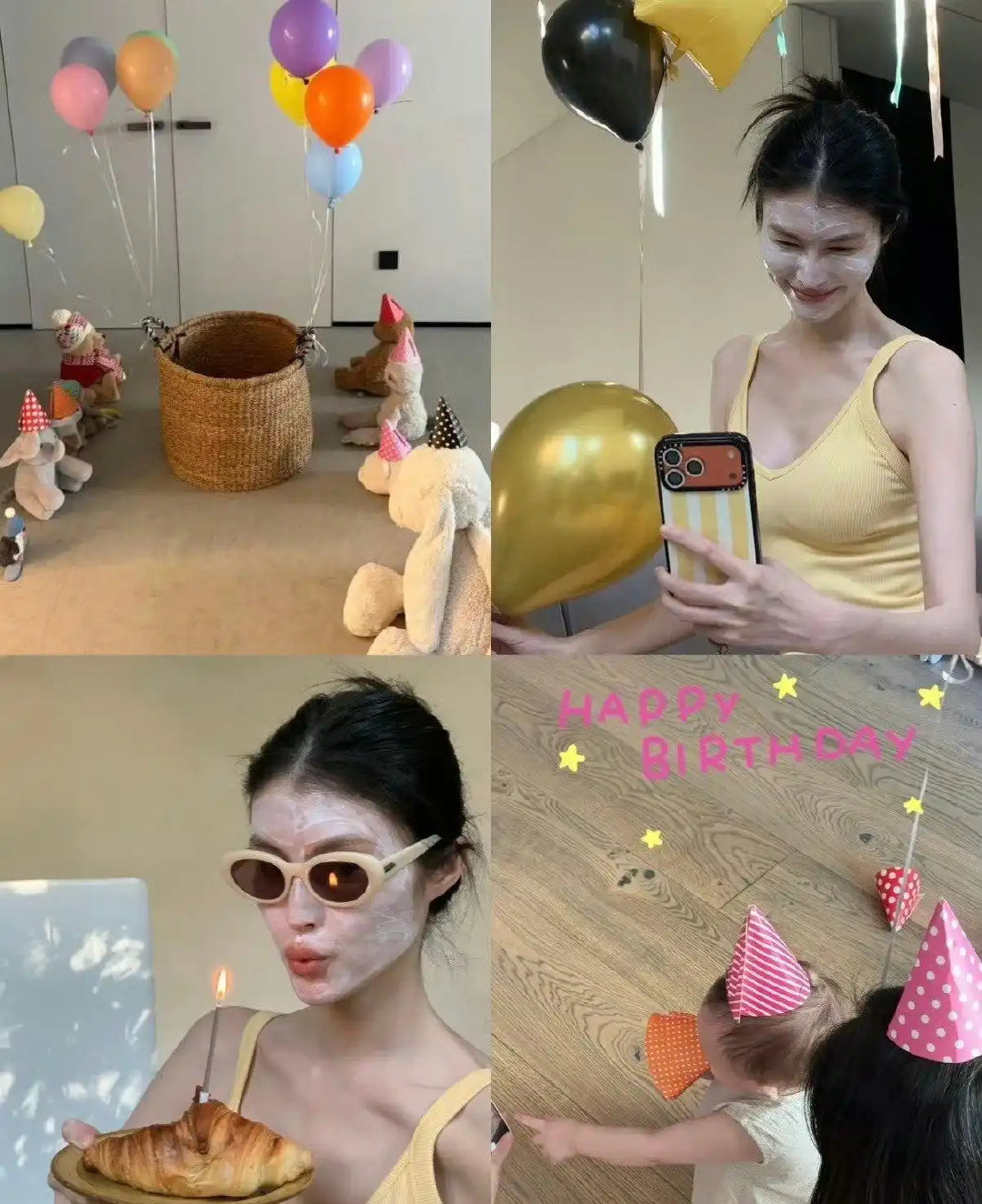 37岁何穗生日和儿子周岁撞同一天，不办豪华派对只在家亲手布置，网友：这简单日子咋看得人心里暖​