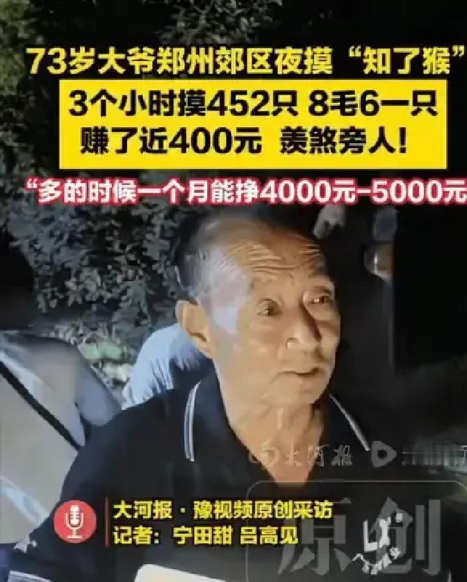 晚上摸黑在郊区小树林里转悠三个小时，一分钱本钱不用花，反倒能往兜里揣将近400块