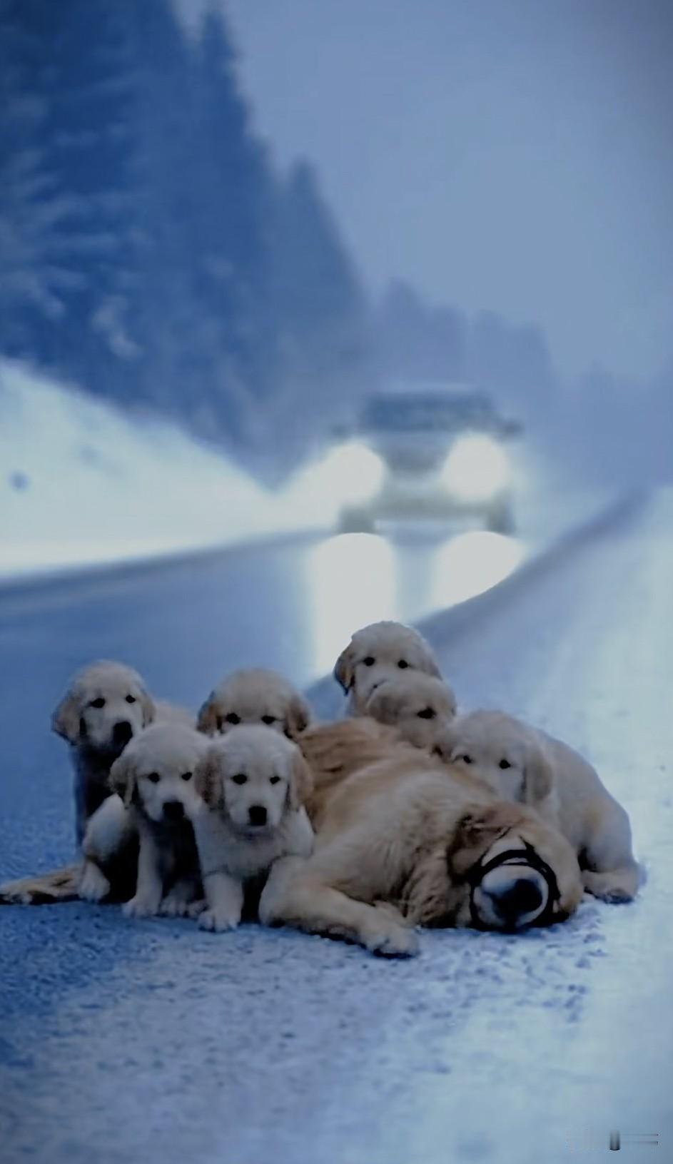 太过分了！一只金毛狗妈妈生了几只小奶狗，可它自己元气大伤，加上天气寒冷就得病了，