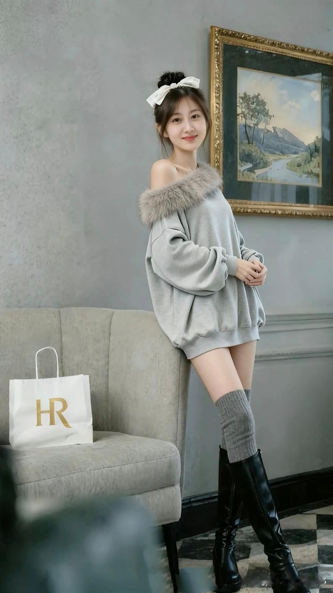 冬日想要温暖又时尚，毛茸茸外套配高筒靴就是王炸组合！今年松绒系穿搭超火，毛绒外