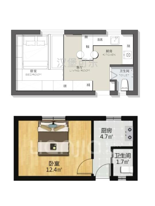 户型优化/小户型一居室平面方案设计