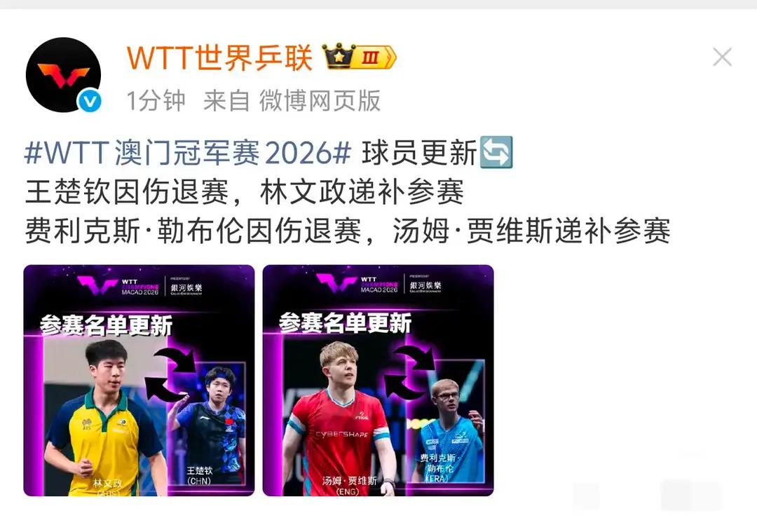 王楚钦以后退赛的次数会更多，他已经扛不住了，比起身累他的心更累心更凉，所有的压力