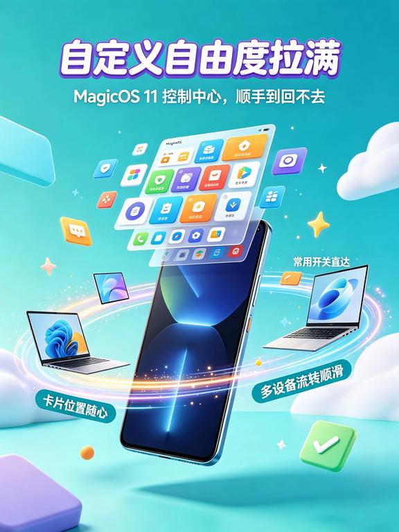 终于摸到荣耀MagicOS11这套新控制中心了✨终于摸到荣耀MagicOS
