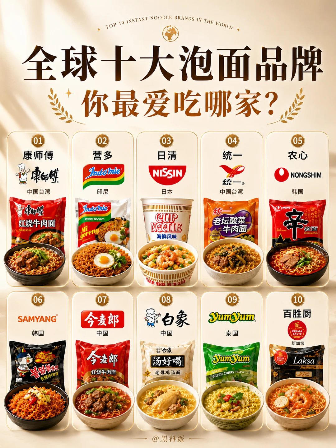 全球十大泡面品牌盘点，你最爱吃哪家？