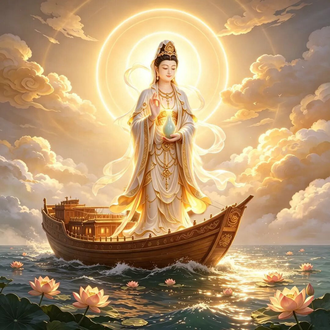 晨起礼佛今日为观音菩萨节日，作何善恶成千万倍。顶礼南无大慈大悲观世音菩萨[祈祷
