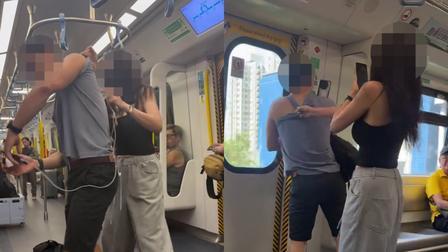 仅凭猜测就当众扣偷拍的帽子！9月27号下午两点左右，港铁东铁线车厢里，48岁的