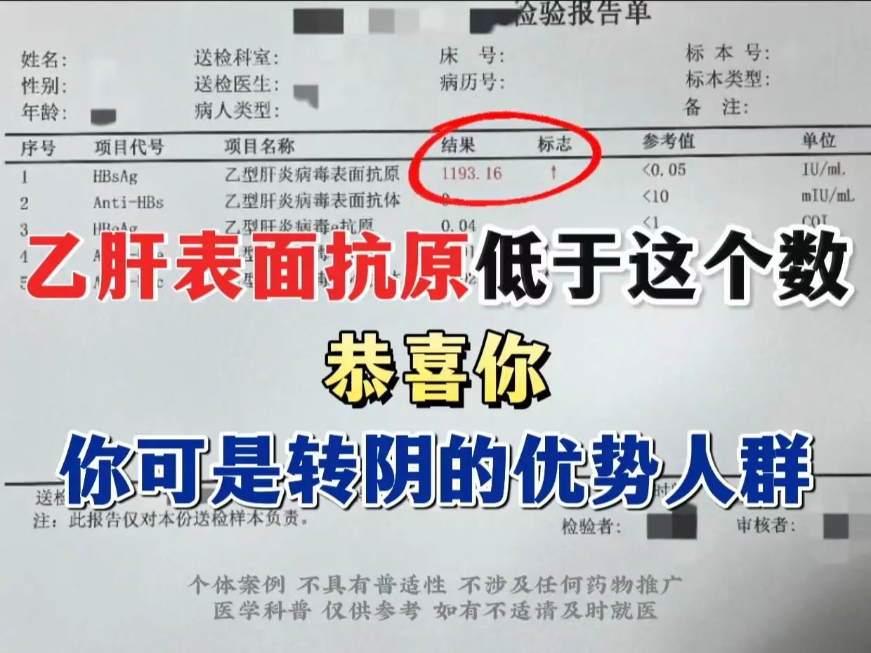如果你的乙肝表面抗原检测结果，低于1500IU/mL，甚至数值更低，那...