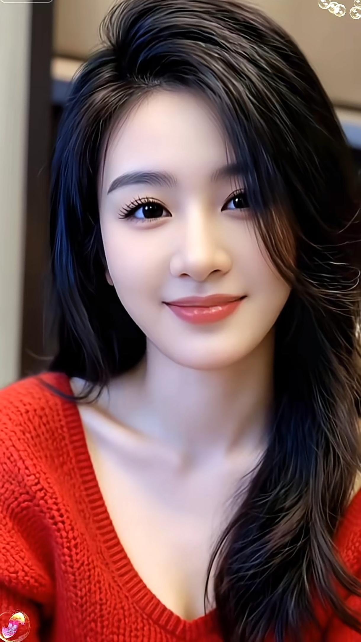 甜美笑容，红衣少女，元气满满的一天！🌟💖少女风写真照红衣美少女写真红衣花