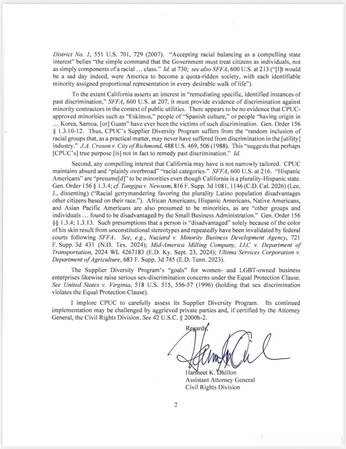 哈米特·迪隆刚刚启动了对加州同性恋合同计划的调查民权助理司法部长哈米特·迪隆周