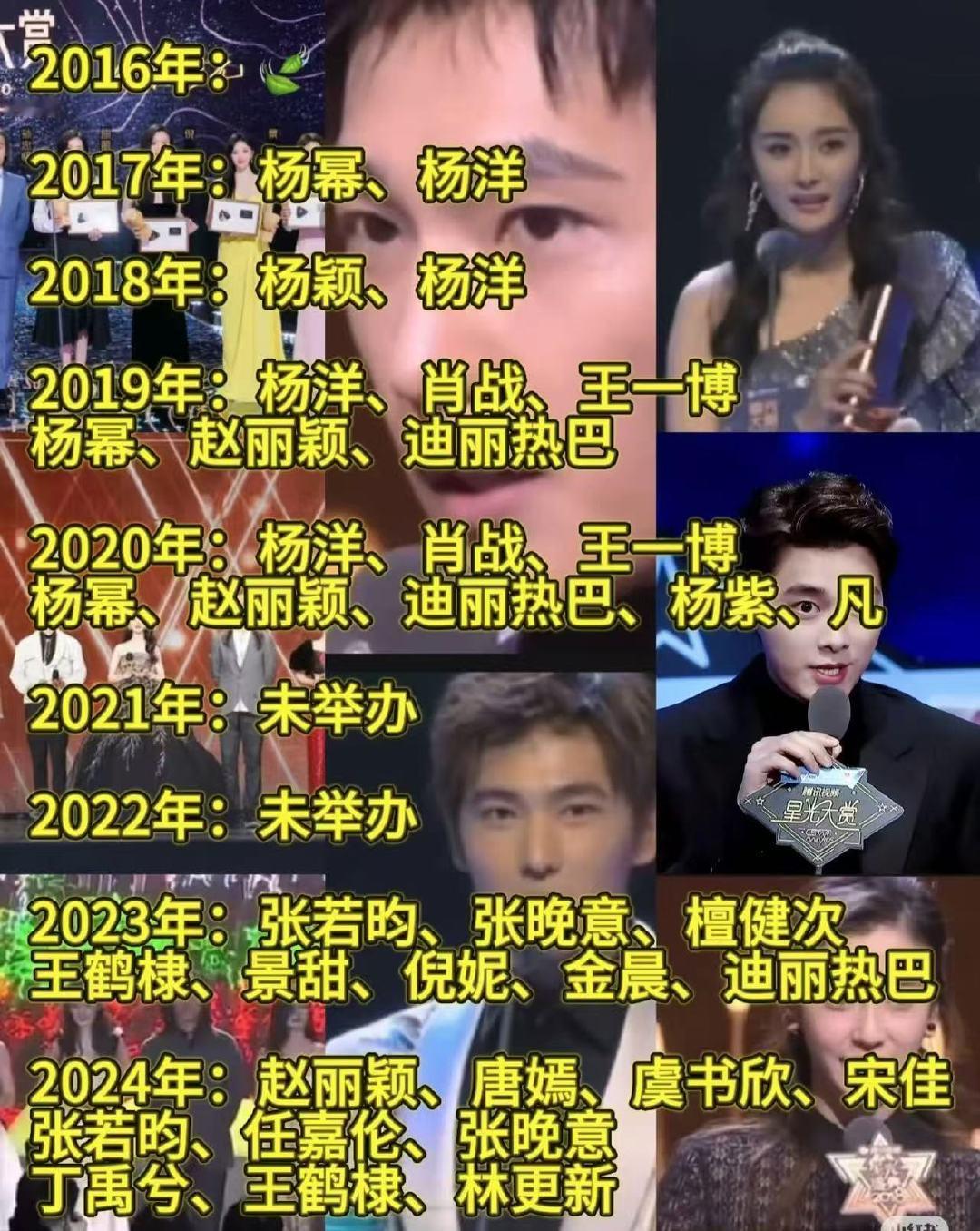 星光大赏名单没有85花星光大赏没有85花纵观历年星光大赏，2019年堪称“神仙