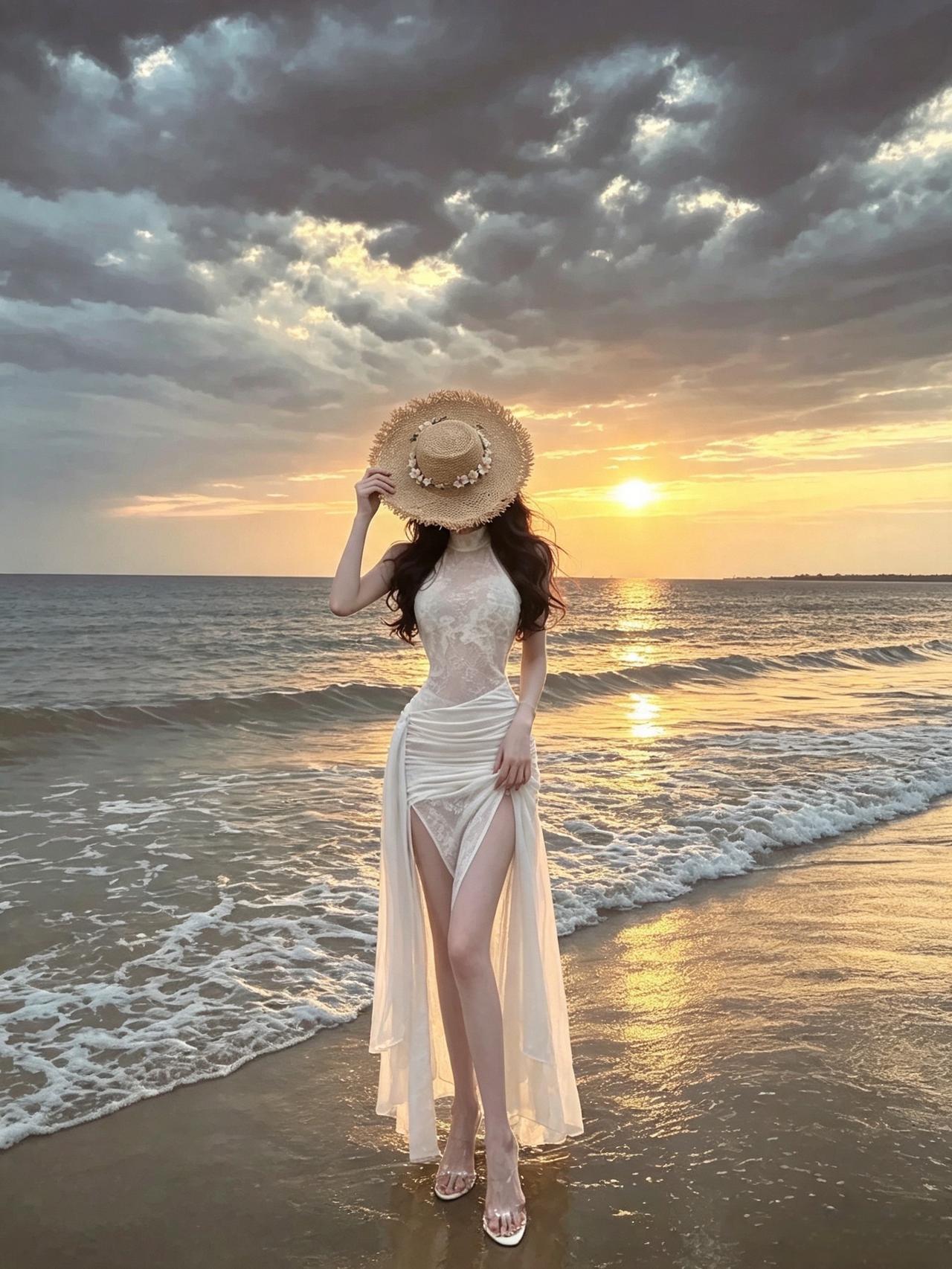 海边度假穿搭海边甜美拍照海边高级感大片海边氛围感拍照长裙