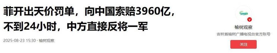 菲：大哥！我有个好消息。熊猫：啥好消息？菲：我们给你开了张罚单，3960亿