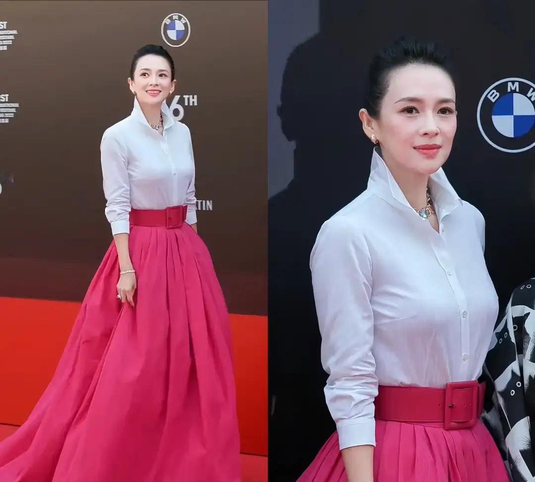 她第四次举起那座奖杯时，后台记者都在问“还有什么可挑战的”。章子怡指了指身上那条