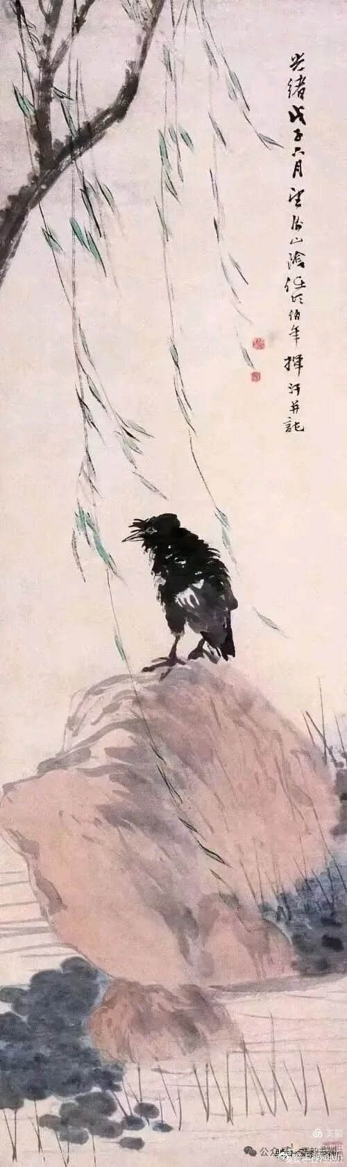 海派巨擘/任伯年花乌～霞韵书画国画雅集艺术分享国画书画国画热中国画花鸟画