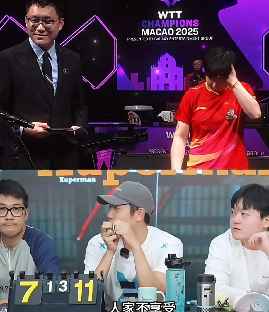 许昕又蛐蛐莎莎采访了许昕非常关注莎莎，不仅关注她的比赛，就连赛后采访也非常感兴