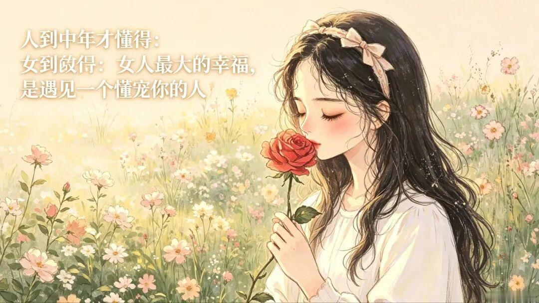 人到中年才懂得：女人最大的幸福，是遇见一个懂得宠你的男人，而非处处跟你计较的人，