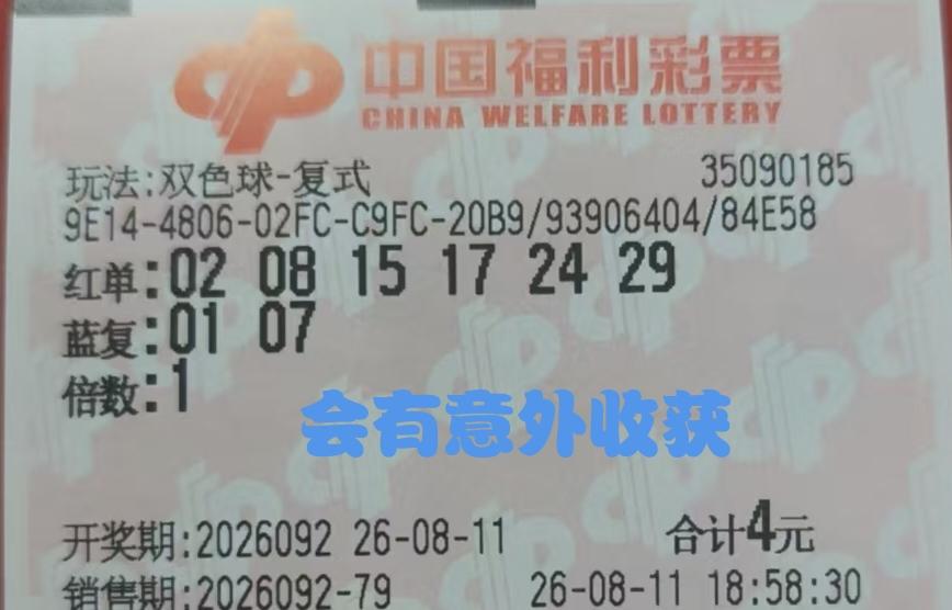 第92期福彩双色球即将开奖，这张彩票有多少希望？能不能带来意外惊喜。理想很饱满