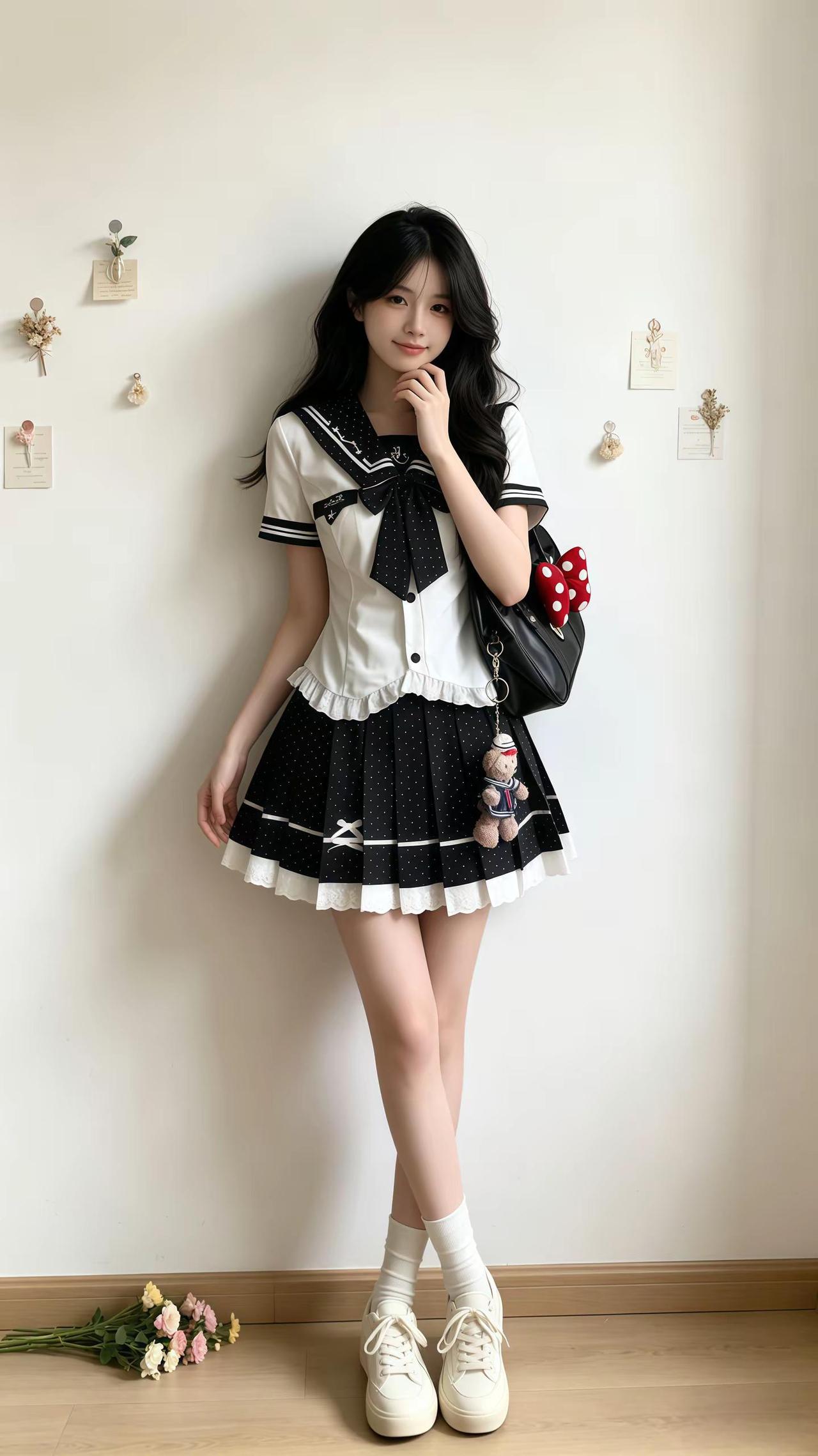 甜美穿搭少女感穿搭学院风穿搭女生穿搭