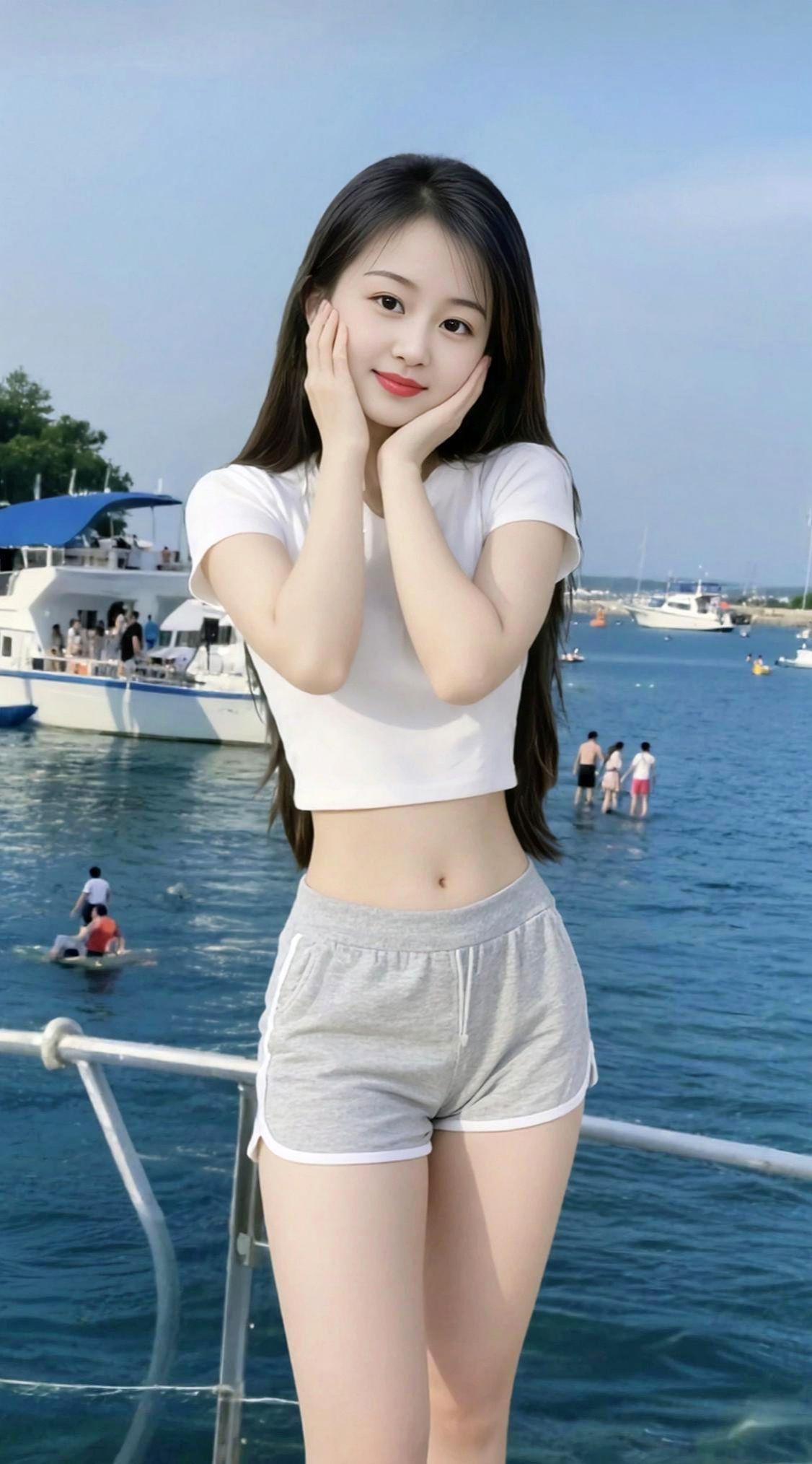 AI海滨生活照时尚写真清新脱俗日常vlog