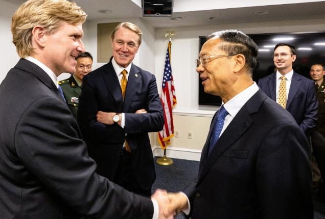 美国国防部副部长科尔比，在网上公开发了一段话：“昨天，我在五角大楼接待了中国外