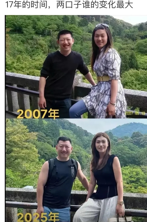 才十多年时间，不得不说，第一张像妈妈和儿子，第二张像女儿和爸爸了[大笑][大笑