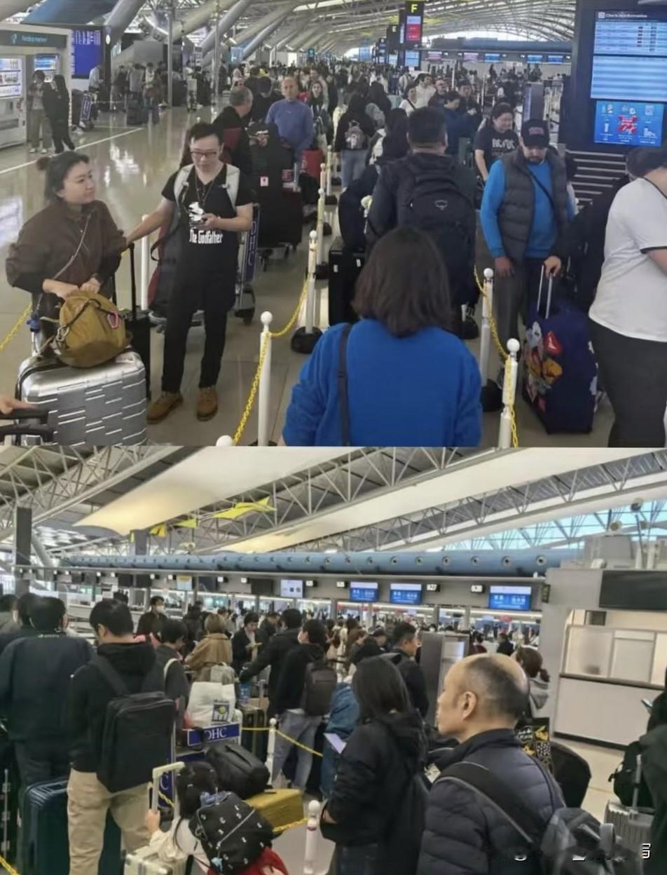 关西机场人多到爆！想回国的人全被堵在机场，走不了也回不去！前几天还在说“日本