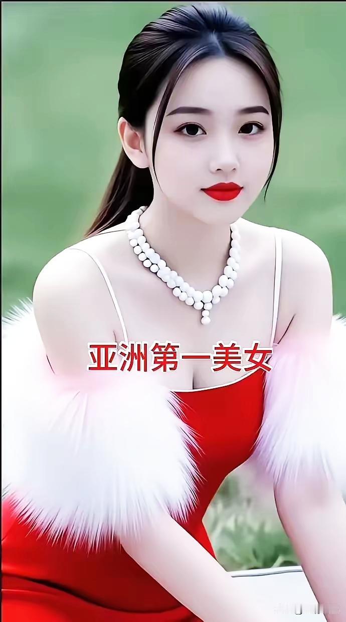 惊艳的亚洲第一美女，红裙白珠，气质非凡！