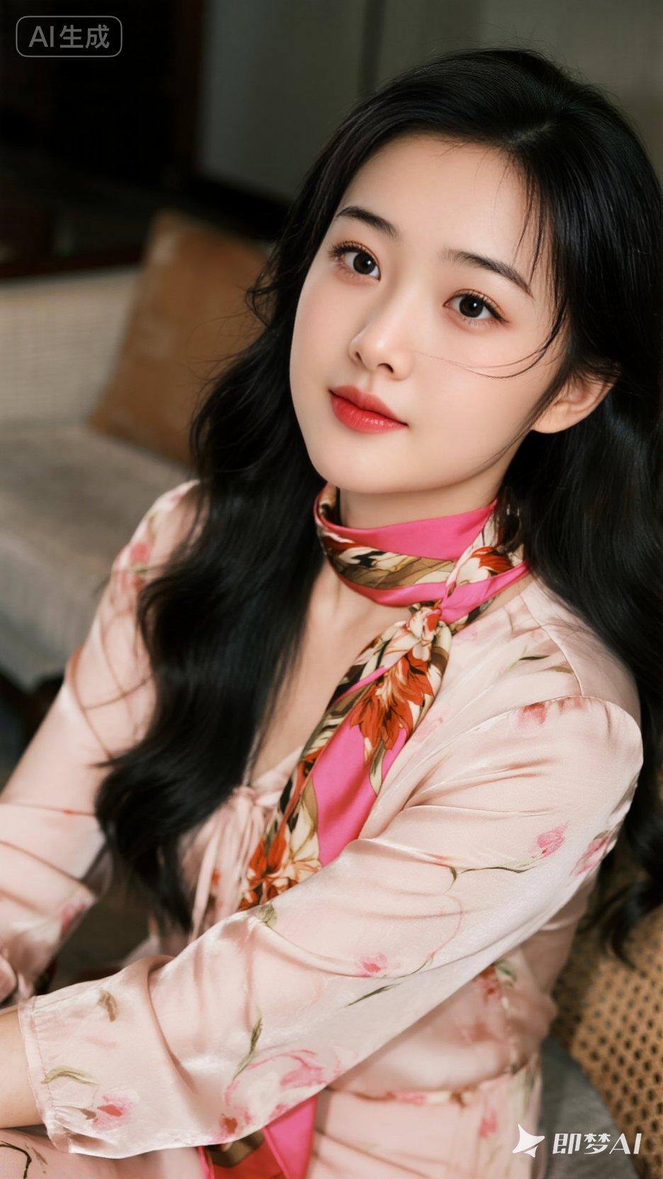 华人美女人美，乌黑发亮的长直发微波浪高清，蓝光，高级，高贵，典雅，秀丽，完美