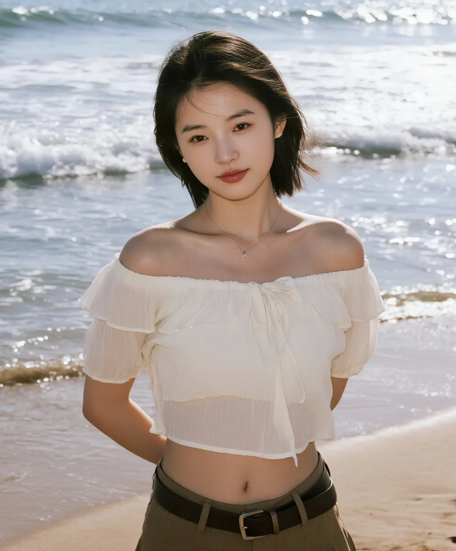 听，整一个海浪在为她伴奏