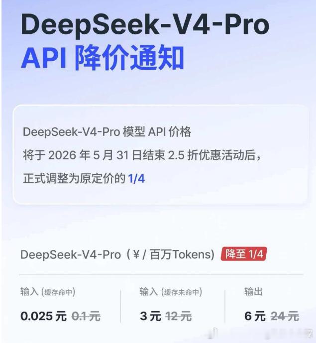 DeepSeek降价DeepSeek官方已正式确认，DeepSeek-V4-