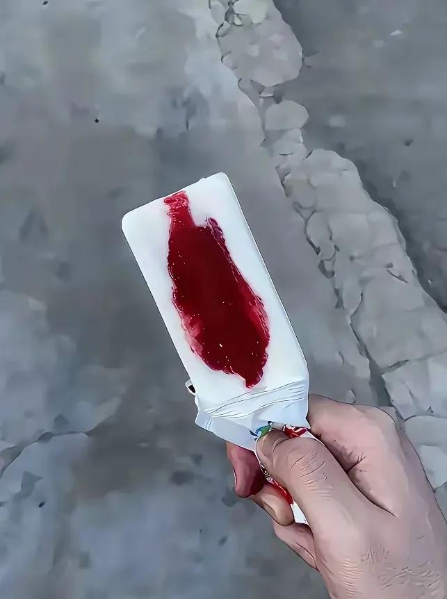 你看看，老公半熟不？给看买了一块这样的冰糕，你佛佛，这个怎么吃，有点下不去口！