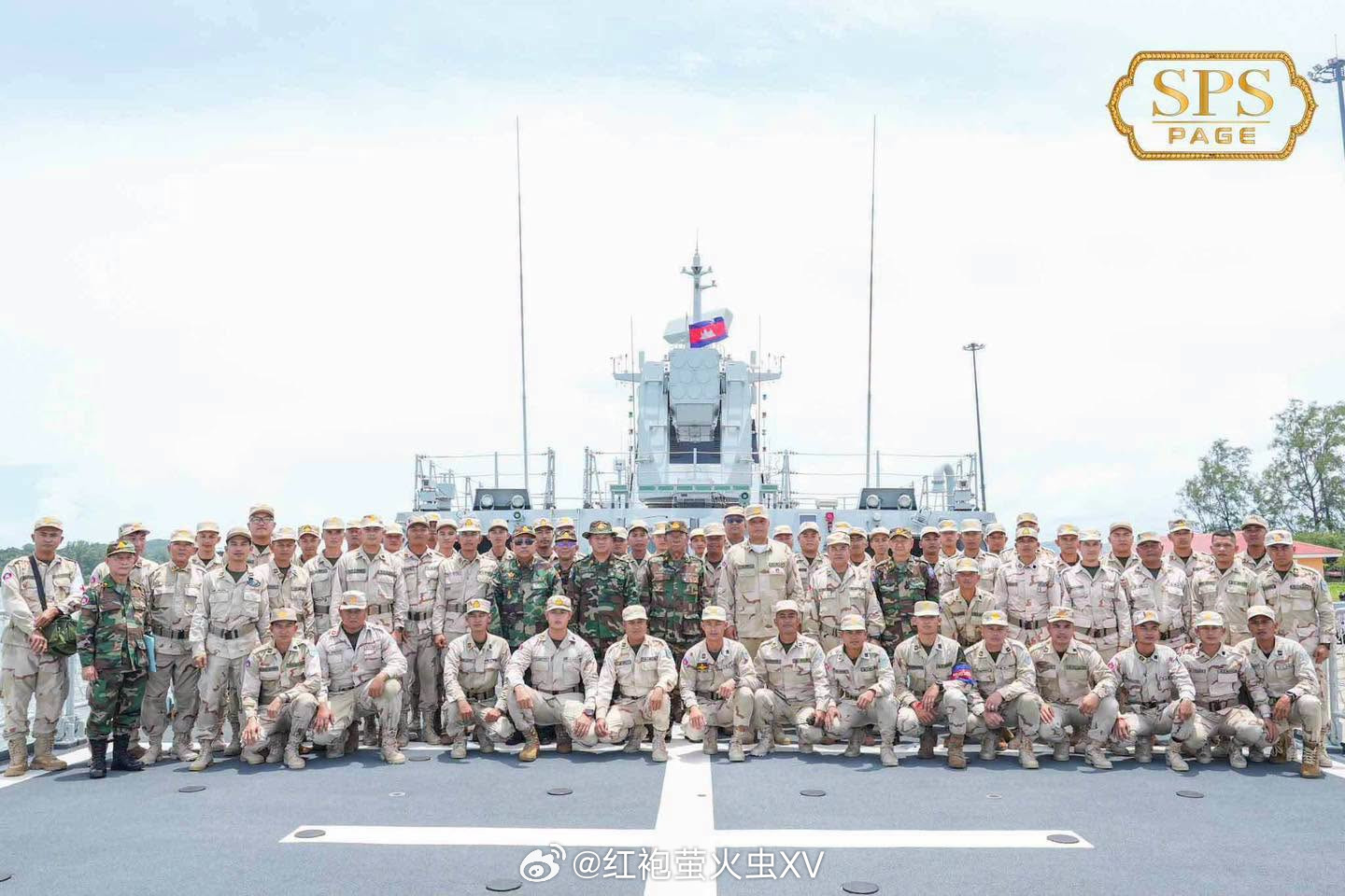 东南亚中国援助柬埔寨的056型护卫舰“国公胜利号”（舷号622）首次在