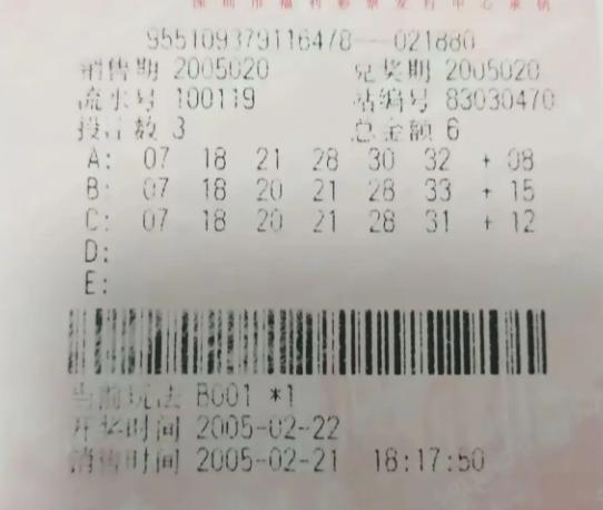 彩友晒2005年打出的3注双色球单式，整整20年过去依然没中奖：071820