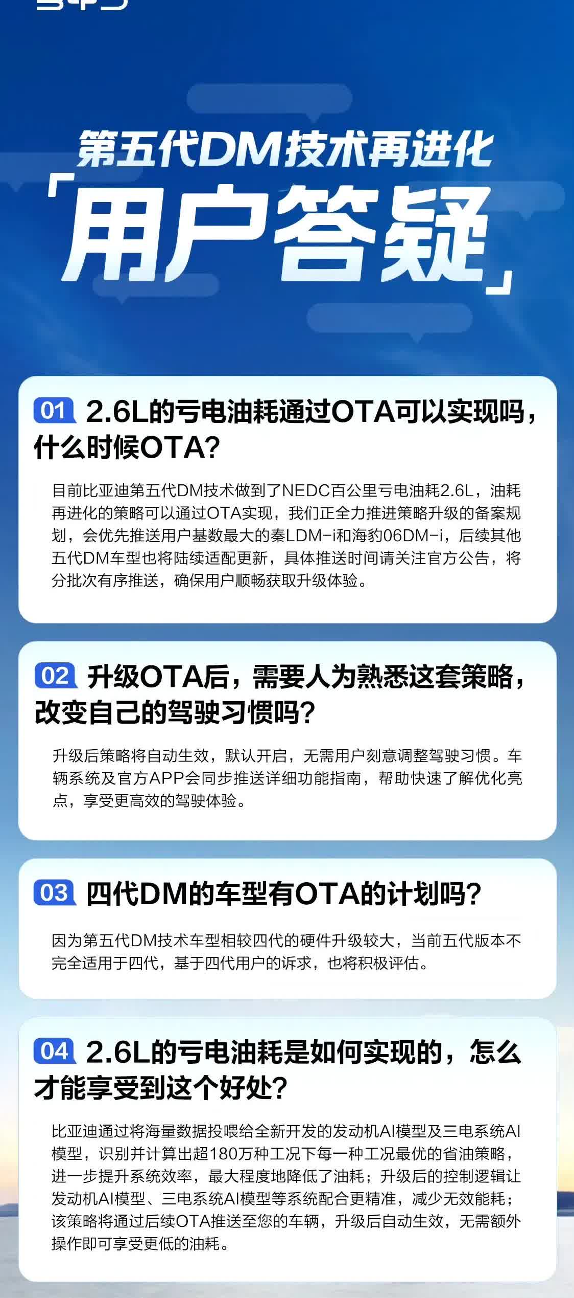 比亚迪dm5.0升级要来了。亏电油耗干到2.6L了。先给秦L兄弟升级后续dm
