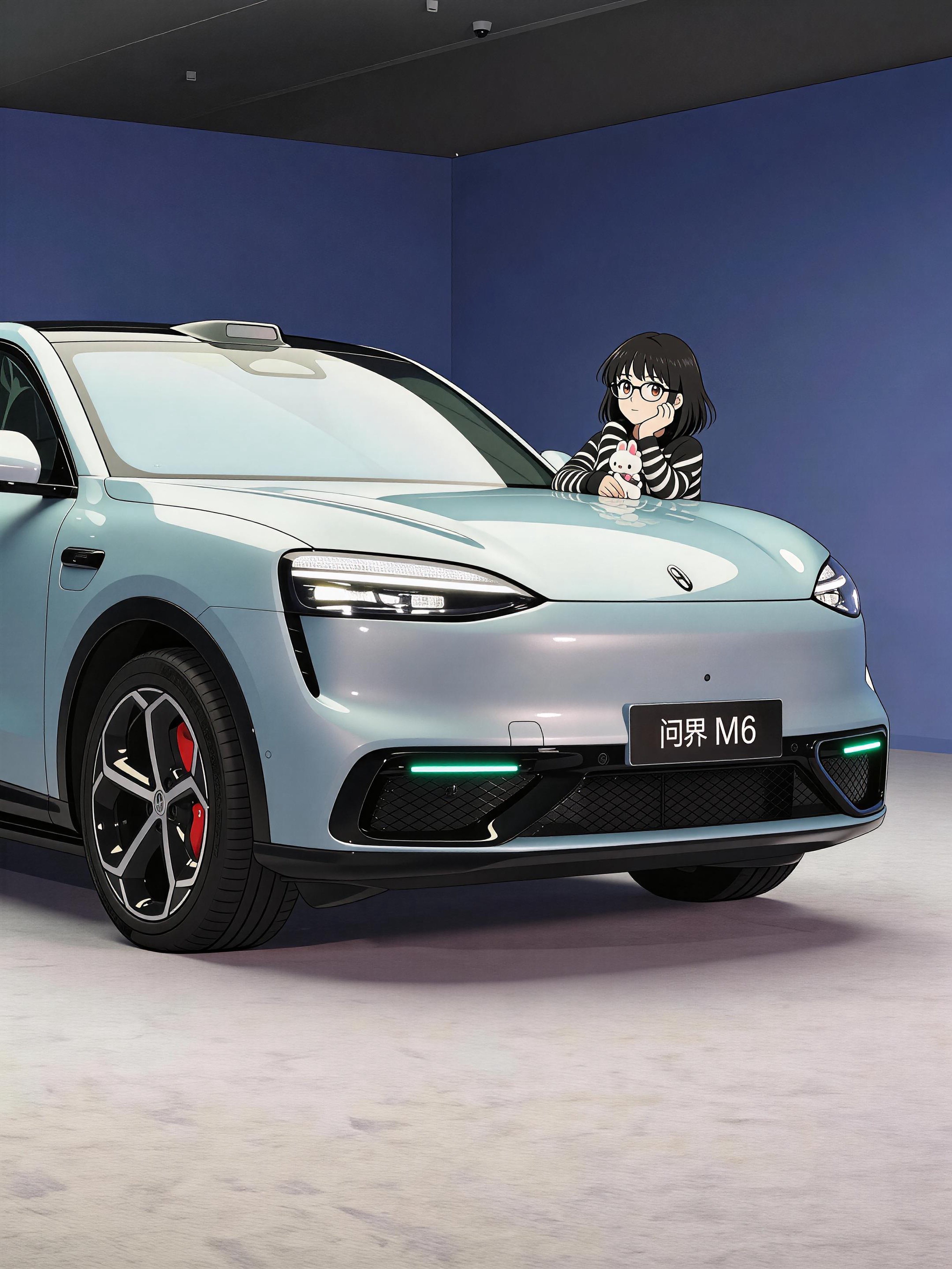 问界M6目前最喜欢的颜色…是青色、黑色和白色（呼声最高的银色没见着）青色清新