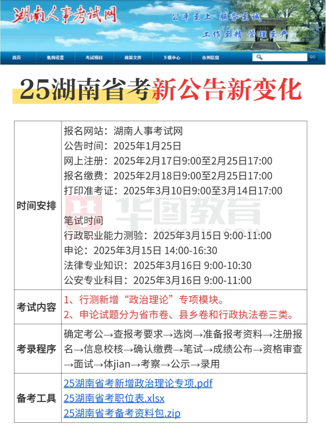 25湖南省考公告已发布🔥新增政治理论❗️