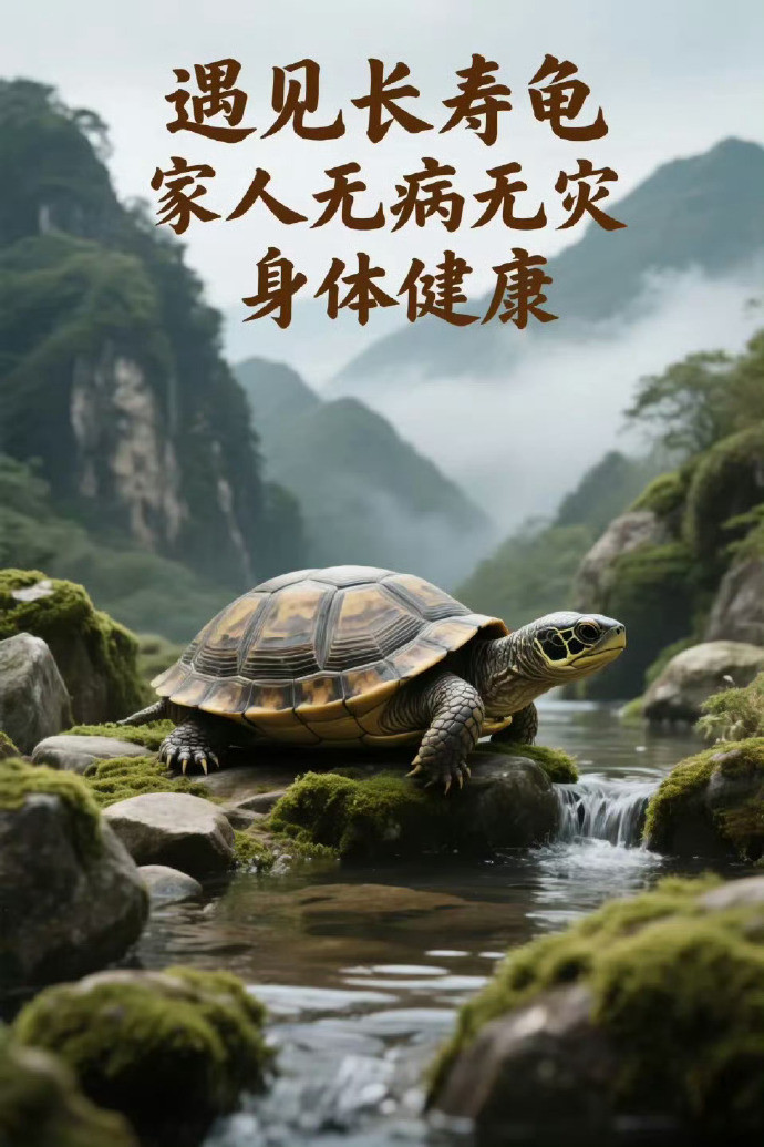 遇见长寿龟，家人无病无灾，身体健康，万事如意运势