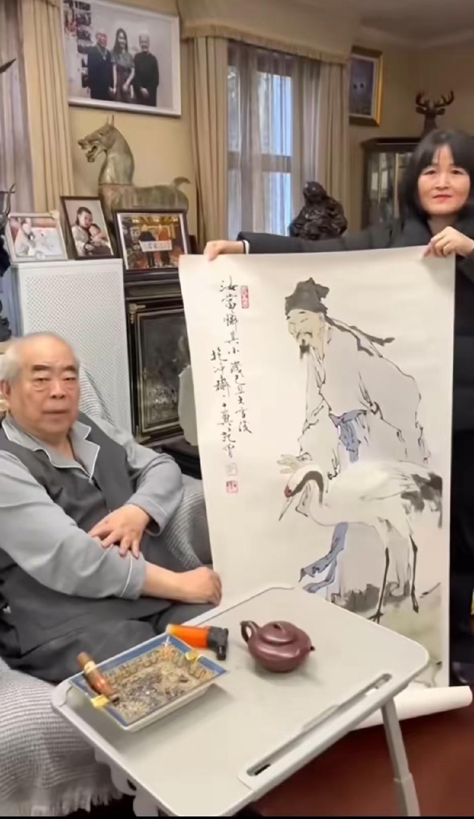 著名画家范曾大师的画，一位老人和仙鹤，640万。