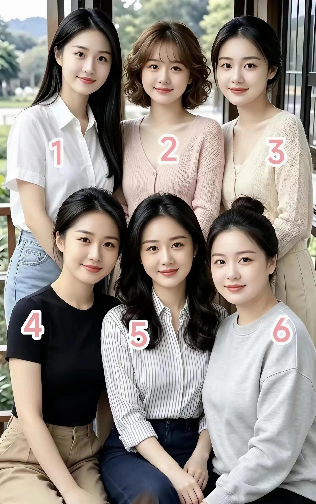 六位白领，个个都漂亮，作为老板的你，选一个秘书，你选谁？气质职场女孩