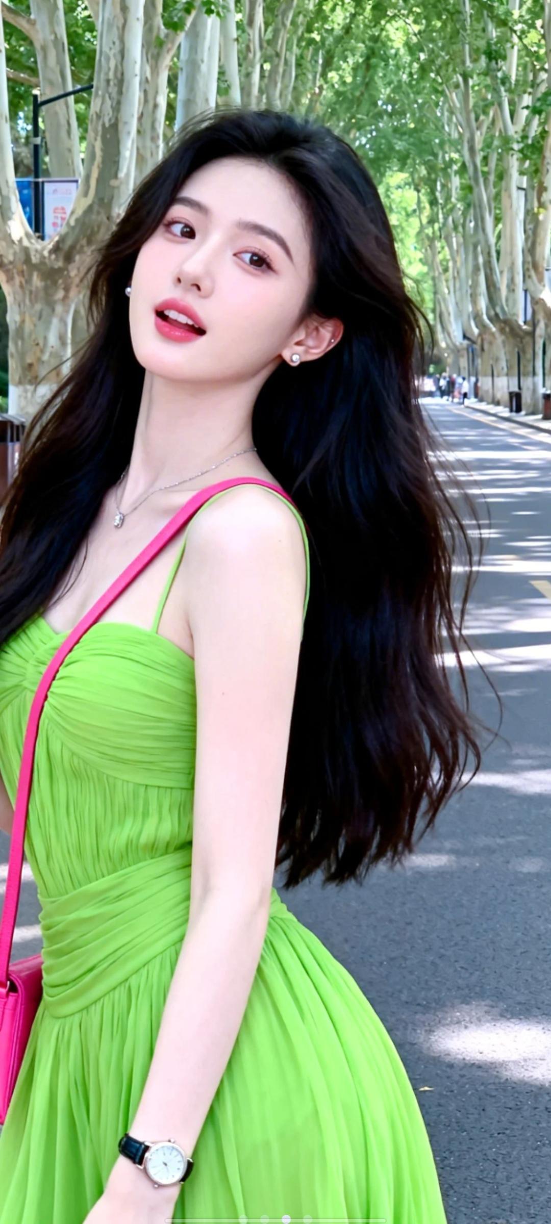 绿意盎然，清新出街，元气满满的一天！🌿💚✨