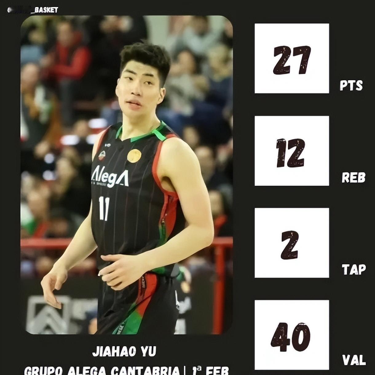 中日之战，余嘉豪太值得期待了。今天余嘉豪完全是打疯了。代表埃斯特拉男篮出战西